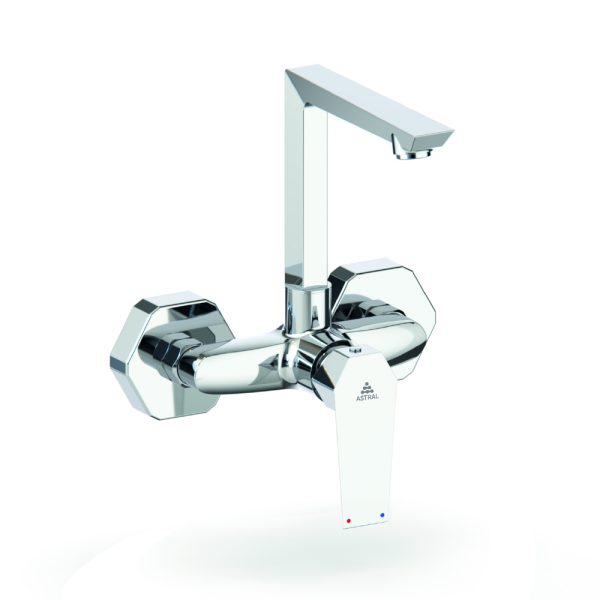 C72 Sink Mixer Single Lever Wall Mounted with 230 mm Swinging Spout